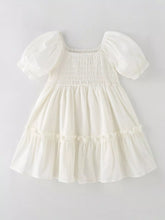 Children's Smocked Puff Sleeve Tiered Dress - Sun Imperial (photo 1)