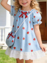 Children's Strawberry Gingham Dress with Purse & Hat - Sun Imperial (photo 1)