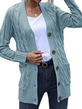 Women's Plus Size Chunky Cable Knit Cardigan, Button-Down - Sun Imperial (photo 3)