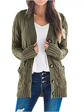 Women's Plus Size Chunky Cable Knit Cardigan, Button-Down - Sun Imperial (photo 4)