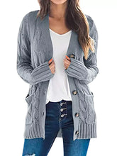 Women's Plus Size Chunky Cable Knit Cardigan, Button-Down - Sun Imperial (photo 6)