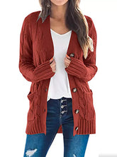 Women's Plus Size Chunky Cable Knit Cardigan, Button-Down - Sun Imperial (photo 8)