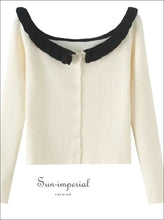 Color Block Buttoned Cardigan - Sun Imperial (photo 1)