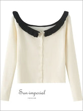 Color Block Buttoned Cardigan - Sun Imperial (photo 7)