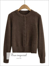 Crew Neck Fitted Cardigan - Sun Imperial (photo 10)