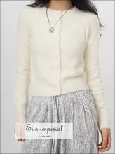 Crew Neck Fitted Cardigan - Sun Imperial (photo 1)