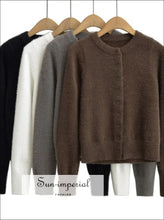 Crew Neck Fitted Cardigan - Sun Imperial (photo 7)