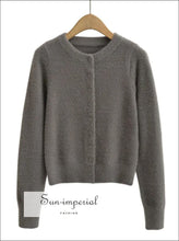 Crew Neck Fitted Cardigan - Sun Imperial (photo 8)