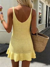 Crochet Knit V-Neck Sweater Dress - Sun Imperial (photo 2)