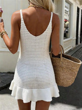 Crochet Knit V-Neck Sweater Dress - Sun Imperial (photo 7)