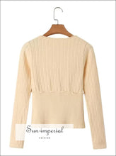 Cropped Pointelle Cardigan with Waist Bow - Sun Imperial (photo 3)