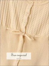 Cropped Pointelle Cardigan with Waist Bow - Sun Imperial (photo 4)