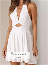 Cutout Halter Neck Mini Dress Dress, Ship From Overseas Sun-Imperial United States