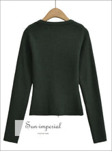 Dual Zipper Ribbed O-Neck Cardigan - Sun Imperial (photo 4)