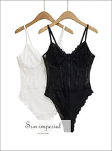 Elegant Lace Mesh Corset Bodysuit – Spaghetti Strap Slim Fit Women’s Top Fashion Women, Figure Flattering, Bodysuit, Layering Top,