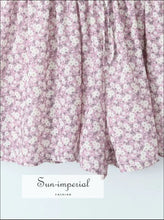 Floral Corset-style Sling Romper with Ruffle Skirt Shorts boutique romper, chiffon corset style feminine floral romper women Sun-Imperial