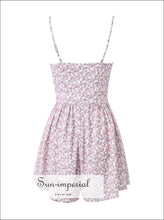 Floral Corset-style Sling Romper with Ruffle Skirt Shorts boutique romper, chiffon corset style feminine floral romper women Sun-Imperial