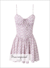 Floral Corset-style Sling Romper with Ruffle Skirt Shorts boutique romper, chiffon corset style feminine floral romper women Sun-Imperial