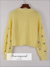 Floral Embroidery Buttoned Cardigan - Sun Imperial (photo 2)