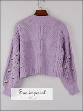 Floral Embroidery Buttoned Cardigan - Sun Imperial (photo 4)