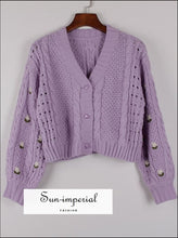 Floral Embroidery Buttoned Cardigan - Sun Imperial (photo 5)
