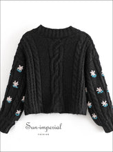 Floral Embroidery Buttoned Cardigan - Sun Imperial (photo 7)