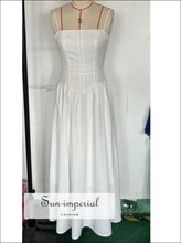 Floral Lace Corset-style Sling Midi Dress casual occasion dress, cotton blend feminine floral midi lace corset dress Sun-Imperial United