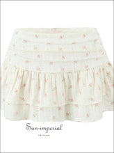 Floral Print Strap Tank Top Corset Tee and Ruched Mini Skirt Two-piece Set for Women casual two piece outfit, corset tank top women, cotton