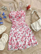 Floral Ruched Spaghetti Strap Mini Dress - Sun Imperial (photo 1)