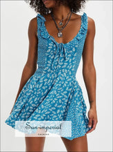 Floral Scoop Neck Mini Dress with Ruffle Hem Sun-Imperial United States
