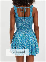 Floral Scoop Neck Mini Dress with Ruffle Hem Sun-Imperial United States