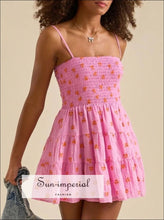 Floral Smocked Tiered Mini Cami Dress Sun-Imperial United States