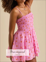 Floral Smocked Tiered Mini Cami Dress Sun-Imperial United States