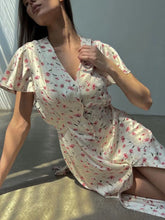 Floral V-Neck Flutter Sleeve Midi Dress - Sun Imperial (photo 3)