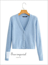 Fluffy Buttoned Ribbed Cropped Cardigan - Sun Imperial (photo 3)