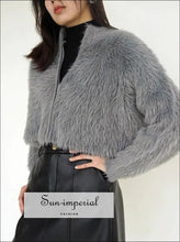 Fluffy Cropped Knit Cardigan - Sun Imperial (photo 1)