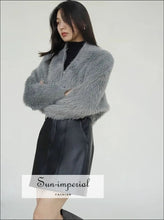 Fluffy Cropped Knit Cardigan - Sun Imperial (photo 2)