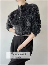 Fluffy Cropped Knit Cardigan - Sun Imperial (photo 3)