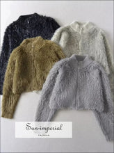 Fluffy Cropped Knit Cardigan - Sun Imperial (photo 6)
