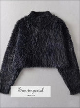 Fluffy Cropped Knit Cardigan - Sun Imperial (photo 8)