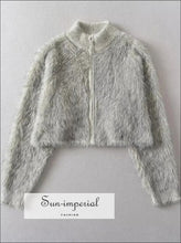 Fluffy Cropped Knit Cardigan - Sun Imperial (photo 9)