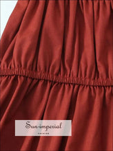 French-style Bow Square Neck Puff Sleeve Mini Dress a line mini dress, bow cotton blend feminine french style dress Sun-Imperial United