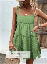 Frill Tiered Swiss Dot Cami Dress Sun-Imperial United States