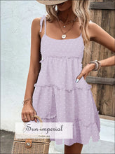Frill Tiered Swiss Dot Cami Dress Sun-Imperial United States