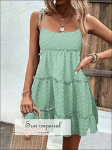 Frill Tiered Swiss Dot Cami Dress Sun-Imperial United States