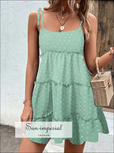 Frill Tiered Swiss Dot Cami Dress Sun-Imperial United States