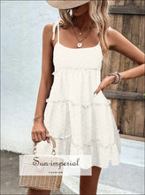 Frill Tiered Swiss Dot Cami Dress Sun-Imperial United States