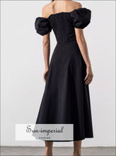 Full Size Slit Short Sleeve Midi Dress Plus Sun-Imperial United States