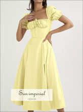 Full Size Slit Short Sleeve Midi Dress Plus Sun-Imperial United States
