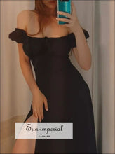 Full Size Slit Short Sleeve Midi Dress Plus Sun-Imperial United States